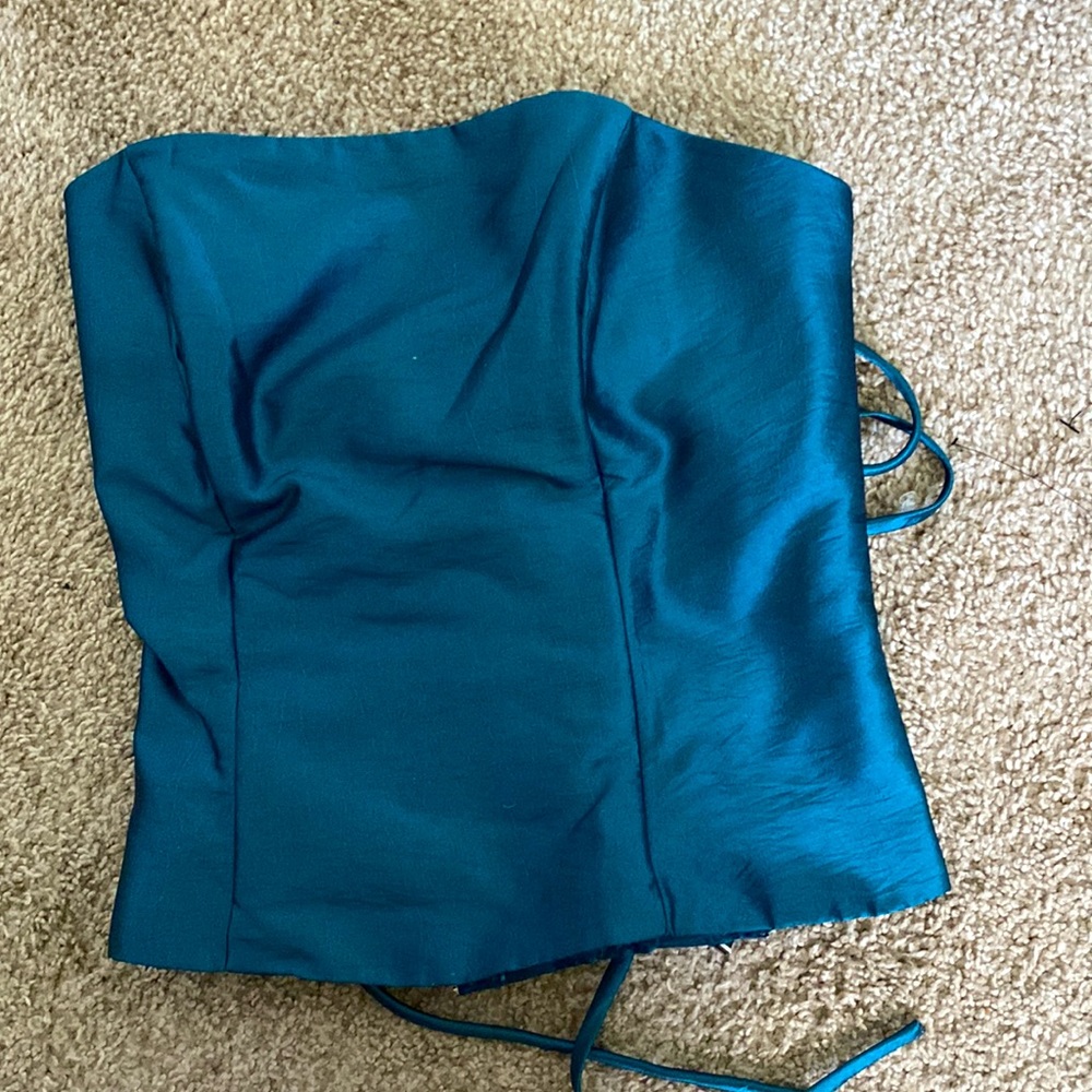 Teal Lace Up Corset
